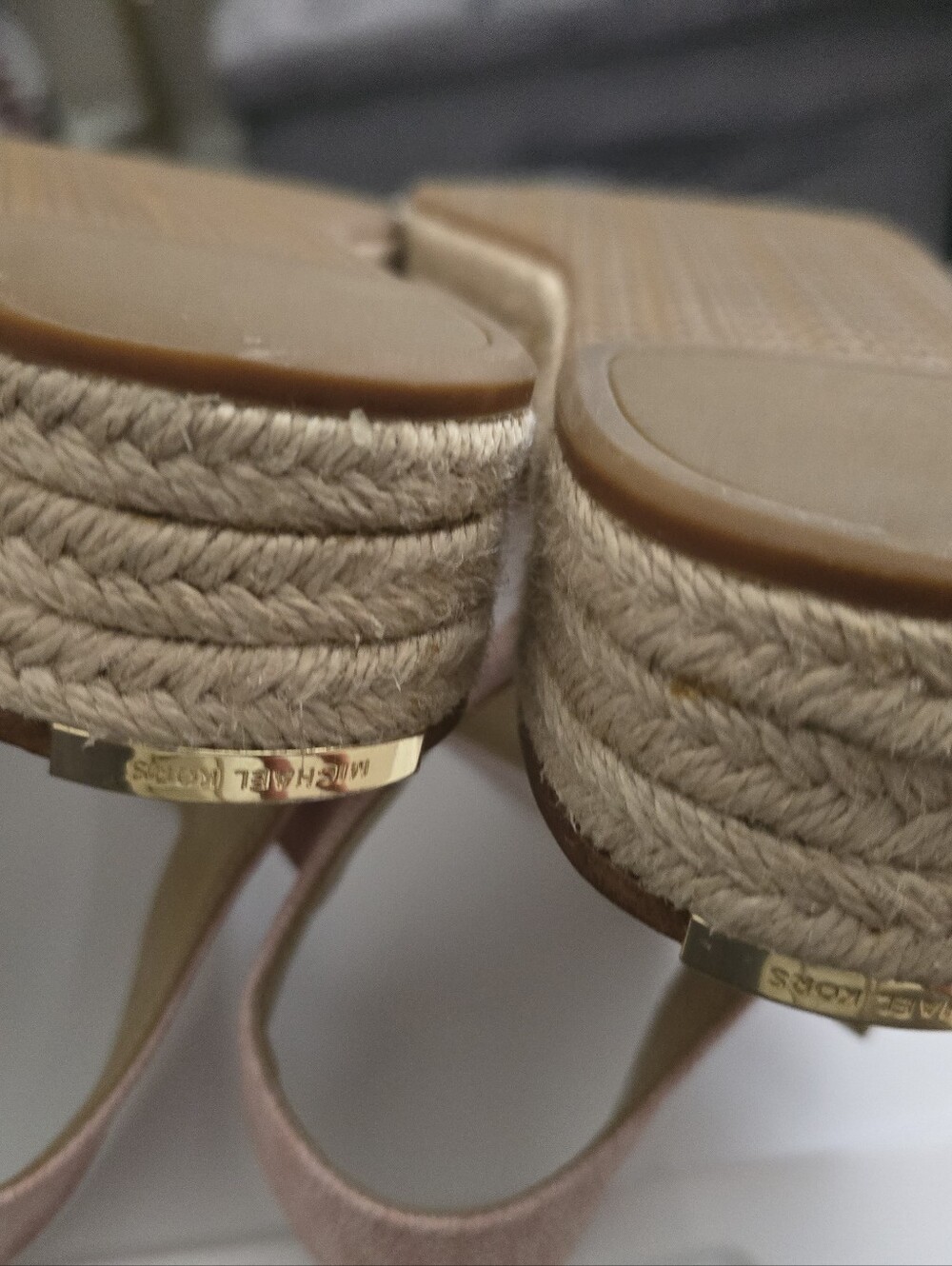 Michael Kors (Two Pair) Light Blue Logo And Pink Espadrille Platform Sandals - Picture 11 of 11